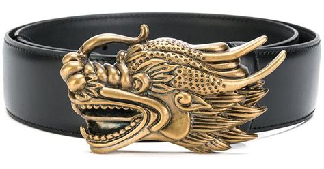 Gucci Dragon Buckle Belt in Black for Men .